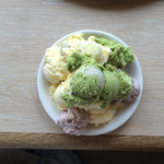ステーキハンバーグ＆サラダバー けん - アイスバイキングのアイスクリーム1皿目の空中写真