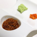 鉄板焼ばらもんや - 出雲むらさき　七山村赤七味　静岡山葵