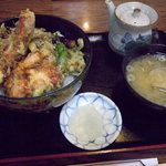 末広そばや - かに天丼(１０００円)_2010-07-08