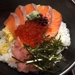 くいもんや柚菴 - サーモンとイクラの海鮮丼