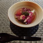 耽美 下村 - 茸トマトカニ生姜酢ジュレ