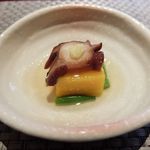 南瓜豆腐蛸旨煮　サーベル豆生姜美味餡