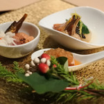 梶川 - 八寸、ブリ、鮟肝、鴨、タラコ他