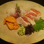 二条有恒 - お造り  ぐじ、きんめ、ウニ