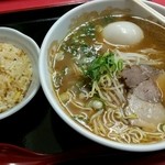 冠生園 - 中華そば＋ミニ焼めし（煮玉子入り）900円