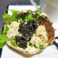 レンゲ - 上海蟹の身、生の落花生、クレソン、キャビア