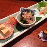 和彩弥 嶋川 - H.27.12.3.夜 つきだし 三種盛り 500円税別