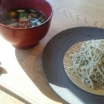 紬山荘 - コースに500円をプラス鴨葱そばにしました。