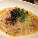 Gurin Rifu Kafei Ommoru Kusatsu - 水菜と鶏肉の和風パスタ