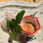 やまき - 山口の河豚、皮を巻いたものをあん肝ポン酢で