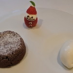 クッチーナ イタリアーナ ガッルーラ - 2015.12　ヴァローナチョコレートのトルティーノ、クリームチーズのジェラート、苺サンタ