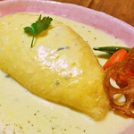 Gorgonzola cheese cream Omelette Rice