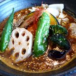 一文字カリー店 - ナスキーマスープカリー5辛のアップ