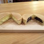 浅野おやき店 - おやきの断面（クリーム＆あん）