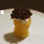 寿しの吉乃 - 安納芋とクリームチーズ、キャビア