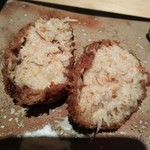 神保町 傳 - （2015/12  訪問）★この日のイチバン★香箱蟹のクリームコロッケ。中には蟹肉、内子、外子、蟹味噌入り。