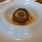 クッチーナ イタリアーナ ガッルーラ - 飛騨産しいたけのステーキとカラスミのアーリオ・オーリオ