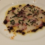 ビストロ K - 鹿児島県産天然ぶりのカルパッチョ（柚子胡椒風味のヴィネグレットソース（１３００円）
