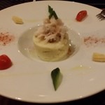 登別産本ズワイガニとメークインのポテトサラダ～わさび風味～（８００円）