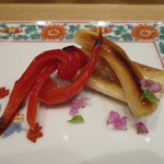 小料理 すず乃 - 長ねぎとパプリカの和風マリネ