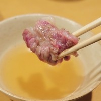 桜肉料理専門店 焼馬 古閑 - 上ヒモをレアレアで☆