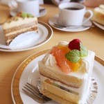 国立がん研究センター カフェテリア サンデー - 季節のフルーツをあしらったケーキ