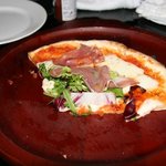 パームビーチアールスタイル - ちょっと食べちゃったけど、生ハムのピザ