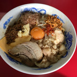 ジャンクガレッジ 東大宮 - まぜそば大盛300g¥870（全増し）