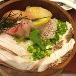 海鮮蔵 魚魚魚 - 鰤と真鯛食べ尽くし丼アップ