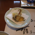 海里村上 - 朝食③鮑と烏賊の天ぷら