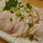 焼とり よね田 - 鳥刺し（ごま油）