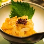 山海 - うにと鮮魚のあて①（烏賊 雲丹 数の子）