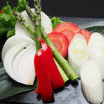 Grilled seasonal domestic vegetables