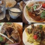 左上：ラッシーつきます　その他：ラムキーマカレー別アングルなど