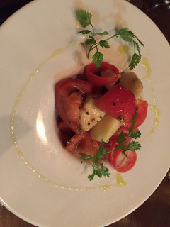 Burassuritoraberuse - 前菜。トマトとラフランスの冷製