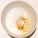 ラ ペ - ランチコース 5940円 のミカン、カルダモンソース、フレッシュバナナ、メレンゲのアイスクリーム