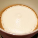 ラ ペ - ランチコース 5940円 のセップ茸のヴルーテ ベーコンとメープルシロップのエスプーマ