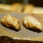 鮨 さいとう - 2015.12 長崎対馬穴子 ツメ（左）と塩（右）