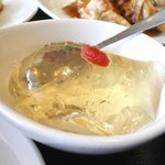 青苑 - 杏露酒のゼリー（金曜の女性限定サービスで）