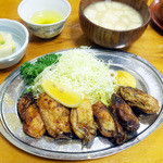 とんかつ 万平 - カキバター定食(1750円)