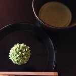 招福樓 本店 - 生菓子（きんとん）と薄茶