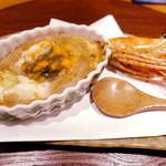 和庵 - 少なめコースボタン海老のまるごと濃厚グラタン