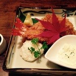 酒と洋食 いち福 - ミックスフライ　カキとエビのフライ