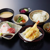 居酒屋しゃらんべ - 料理写真:［しゃらんべ定食］たくさん定食があってお悩みの方は、是非！お造りに天麩羅の欲張りセット
