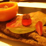 郷土味 かけはし - 黄身の味噌漬けを柿に！