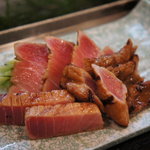 すし屋の喜楽 - まぐろ尾の身の炙り