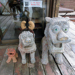 カフェくるくま - シーサーがトナカイになってる（笑）