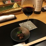 寿司処静 - お通しは、鮪のしぐれ煮　　2015.10