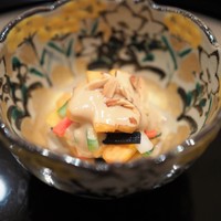 まき村 - 先付　柿なます　胡麻クリーム掛け
                