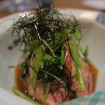 手打ち蕎麦 ほかげ - 鴨と三つ葉の山葵和え　ズームアップ